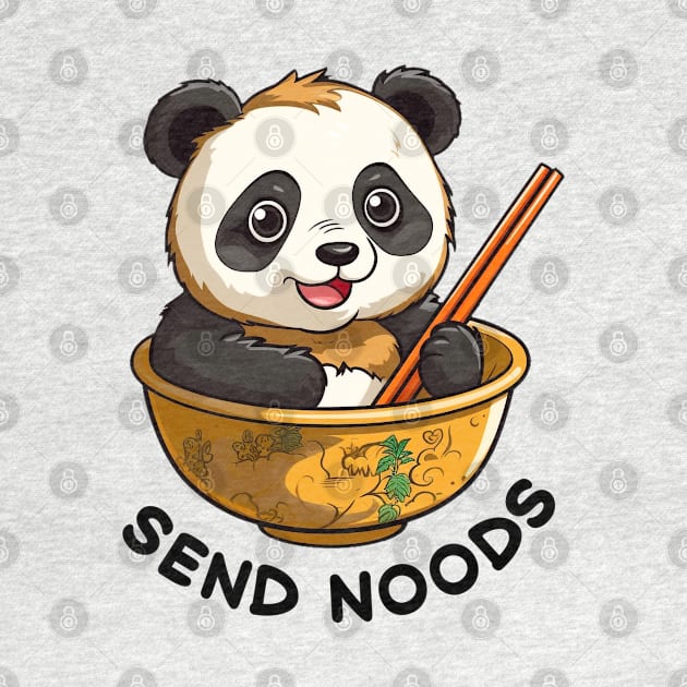 Kawaii Panda in Bowl of Ramen Send Noods by AstroWolfStudio